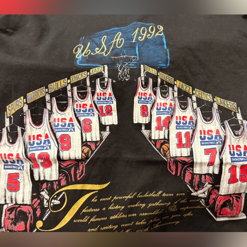 JCPenney Black USA 1992 Basketball Nutmeg Graphic Tee - Picture 4 of 6